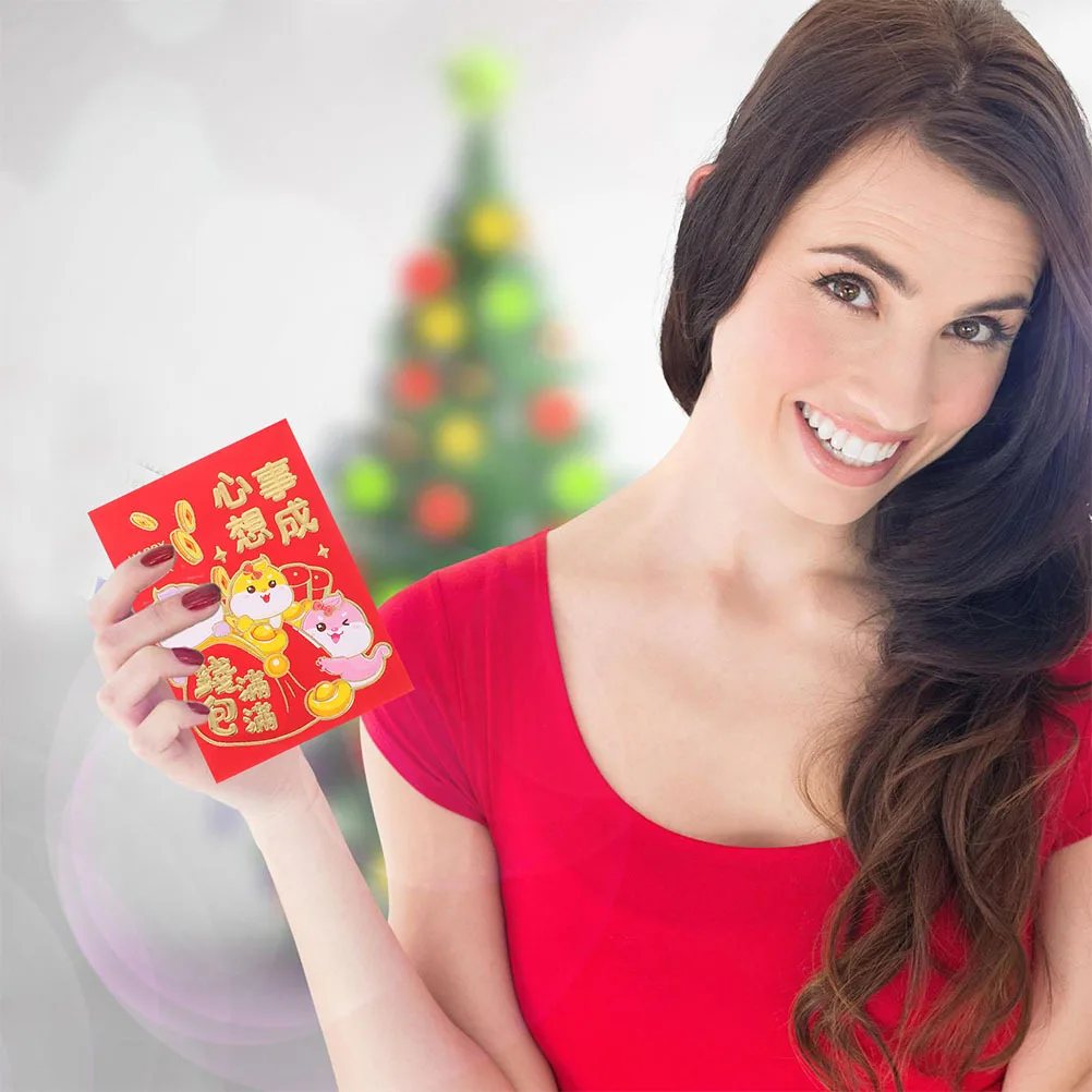 

60Pcs Chinese New Year Red Envelopes Snake Cartoon Pattern for Spring Festival Weddings Birthdays Lucky Money Holder