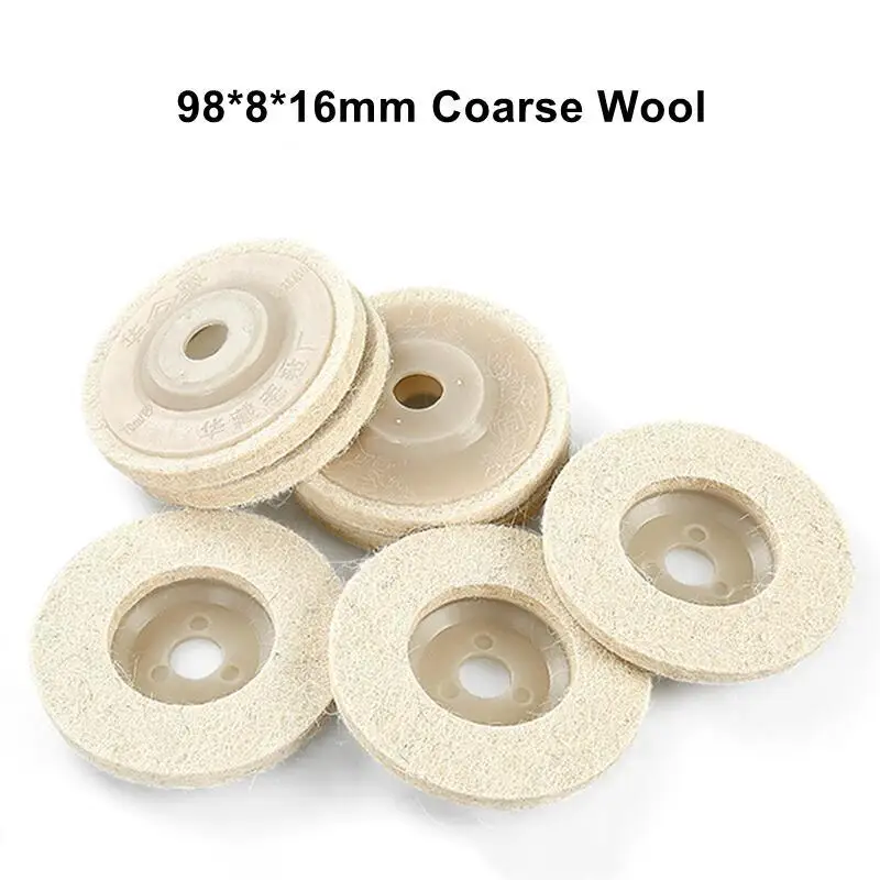95/97mm Woll-Polierscheibe, Wollfilz-Polierpads, passend für Winkelschleifer, für Metall, Marmor, Stein, Möbel, Autowachs – Detail 7