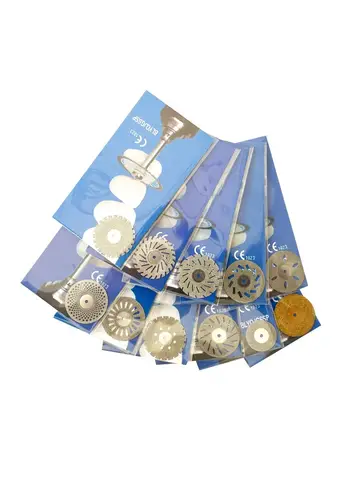 AG 5pcs Dental Diamond Disc Disks Double Sided Grit Cutting Disc Tool Thickness Dental Lab 190/220