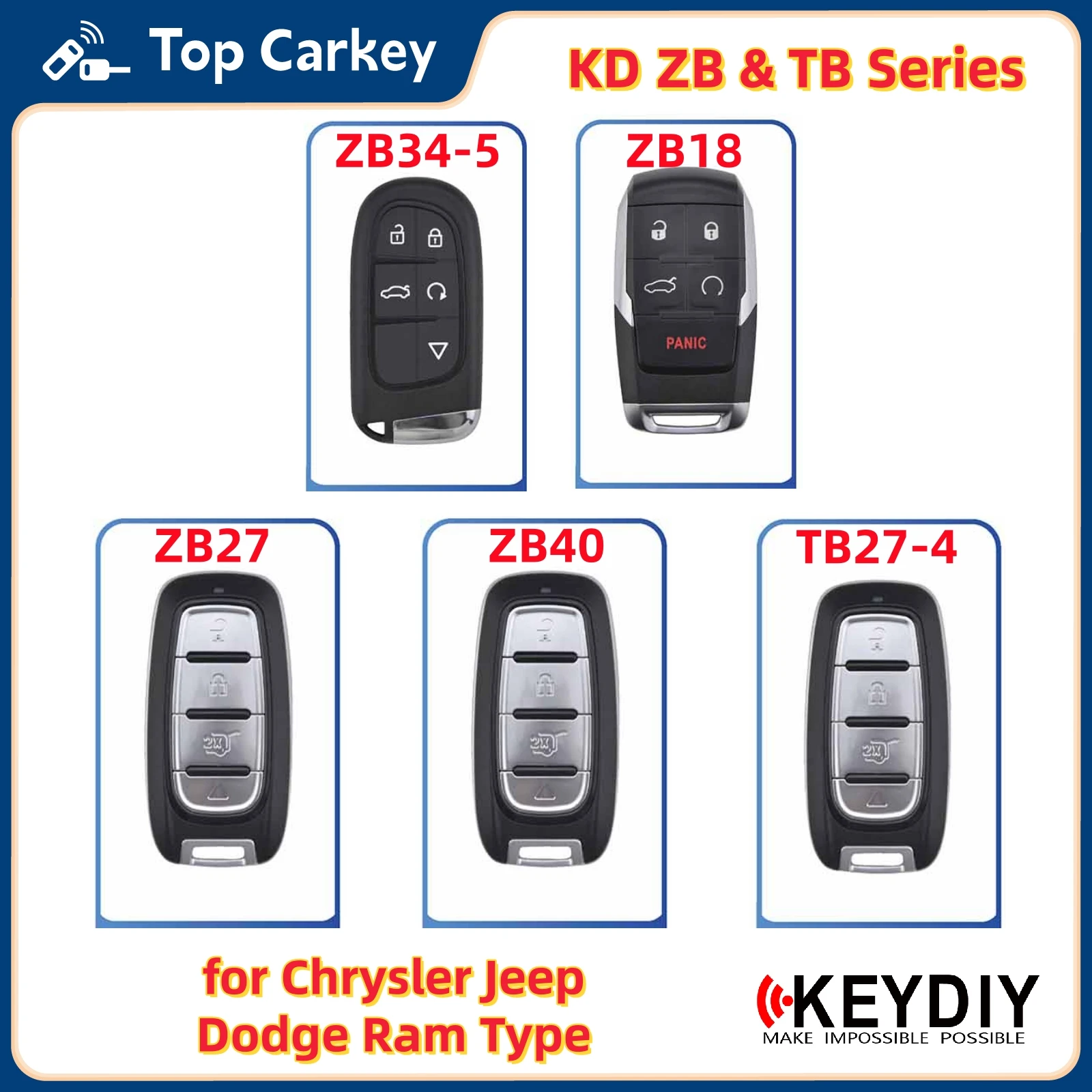 

KEYDIY KD ZB18 ZB27 ZB34-5 ZB40 TB27-4 Универсальный смарт-ключ для Chrysler Jeep Dodge Ram Type для KD900 URG200 KD-X2 KD-MAX