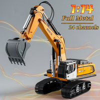 Huina New Product 1599 24-channel Ultra-wide Alloy Engineering Vehicle Remote Control Electric 1:14 Excavator Outdoor Toy Gift