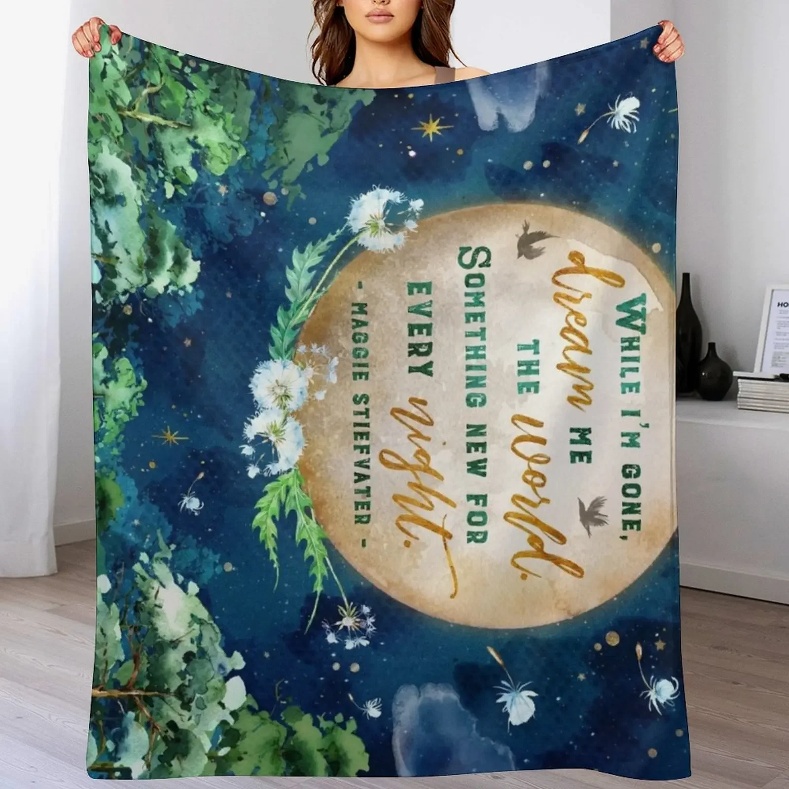 

Dream me the world Throw Blanket Cute Plaid Warm Blankets