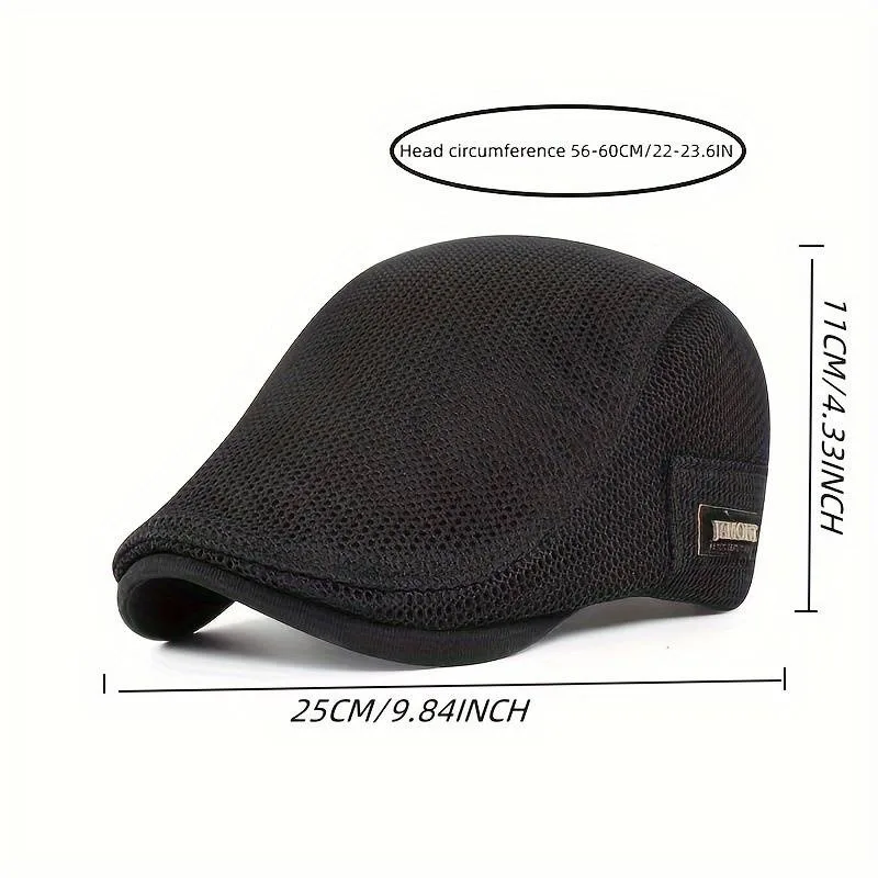 1pcs Breathable Mesh Work Cap - Adjustable Beret Hat for Outdoor Activities