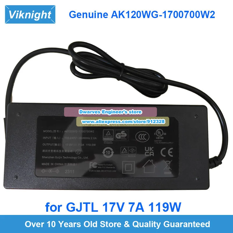 

Оригинальный адаптер переменного тока AK120WG-1700700W2, 17 В, 7 А, 119 Вт, зарядное устройство для блока питания ноутбука GJTL 5,5 мм/7,9 мм