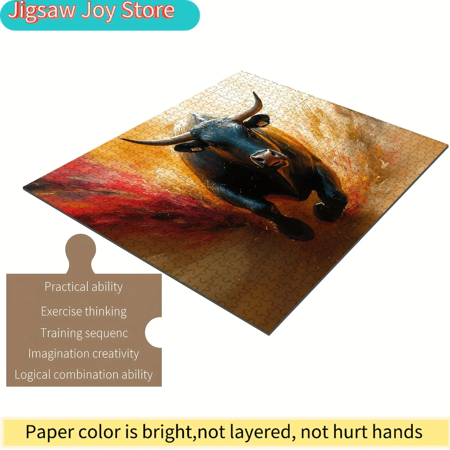 

Jigsaw Puzzle for, Families-New York Wall Street Murals-Pieces Fit Together Perfectly Wood Craft Supplies