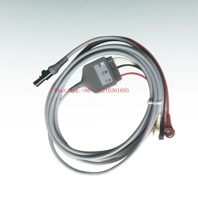 9-Pin 3-lead Integrated Buckle Type ECG Monitor Lead Cable 008-0880-00