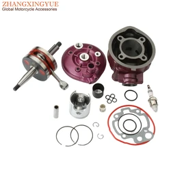 Motorcycle 90cc Big Bore Cylinder Kit & Racing Crankshaft For Malaguti 50 Drakon Naked XSM SM XTM Enduro 50cc LC 2T AM6