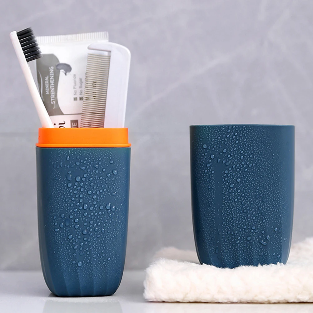 

Portable Toothbrush Case Kit 1 Case 2 Cups Durable PP Material Travel Home Use Lightweight Solution Toothbrush