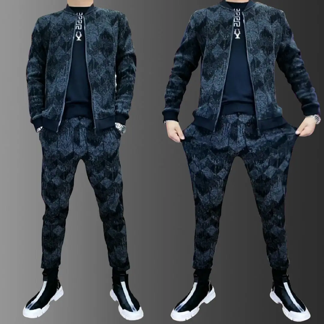 

Модная мужская спортивная одежда Универсальный мужской ансамбль с повседневным и стильным комплектом из двух предметов