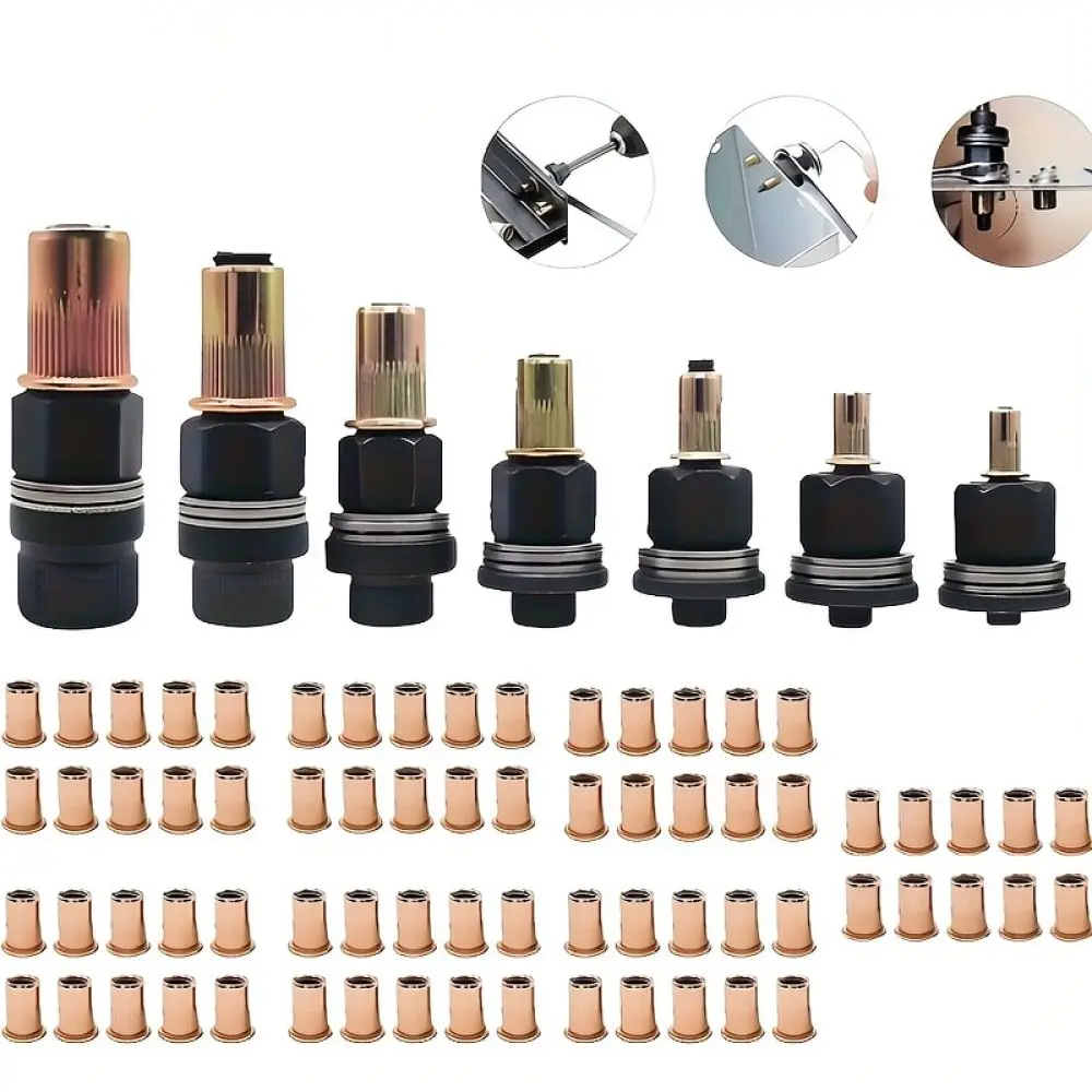 Versatile Hand Operated Rivet Nut Applicator Tool Threaded Insert Setter Set M3 M12 For Automotive Maintenance Tasks
