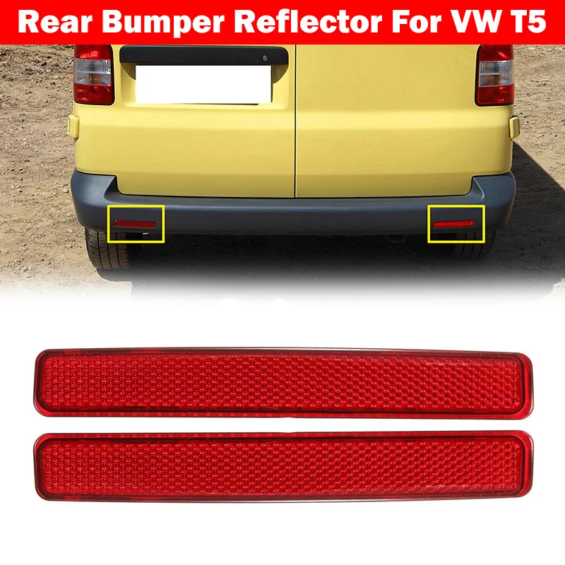 Red Lens Car Rear Bumper Reflector for VW Caravelle (T5) 2003 2004 2005-2015 Tail Parking Warning Reflective Stickers Decoration