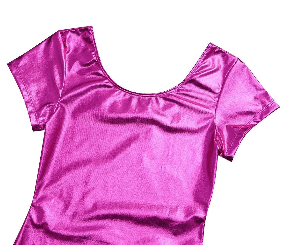 Speerise body da ballo in Spandex metallico da donna per donna colore Laser manica corta tuta lucida costumi da ballo per sala da ballo