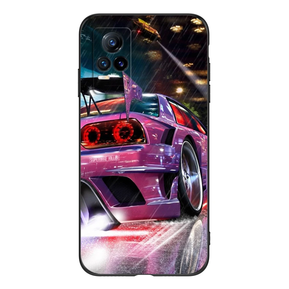 For vivo V21 V21E Y73 2021 Case For vivo V21e 4G 5G Case Phone Back Cover black tpu case sport race car