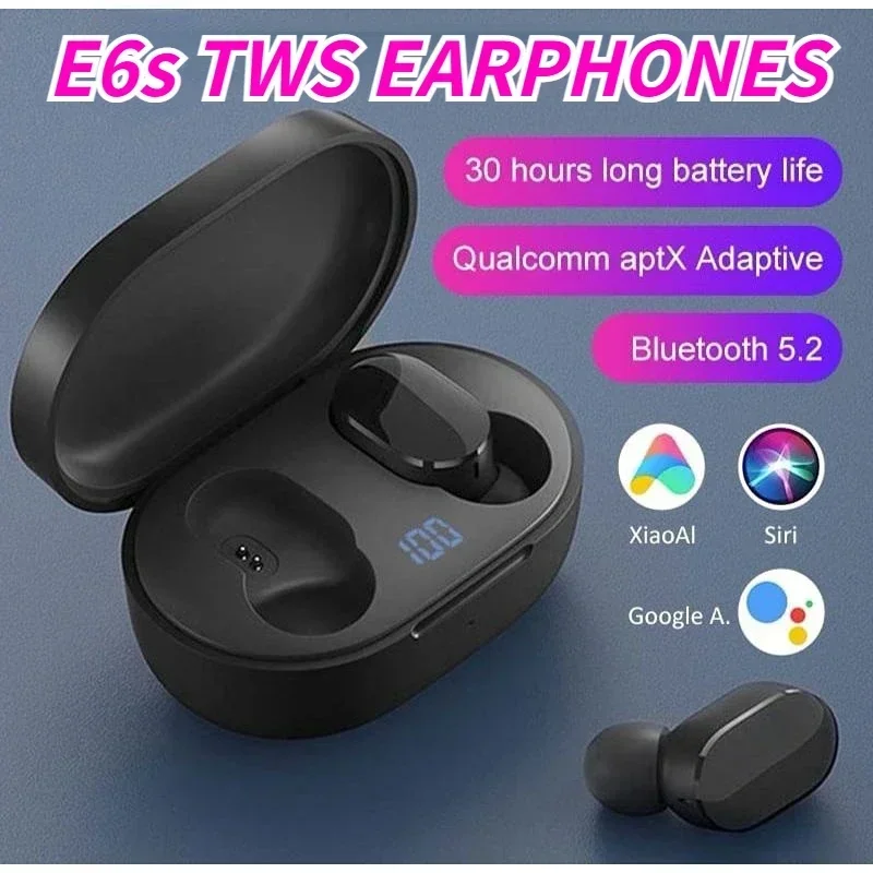 E6S TWS Bluetooth Earphones Wireless bluetooth headset Noise Cancelling Headsets With Microphone Headphones For Xiaomi Samsung