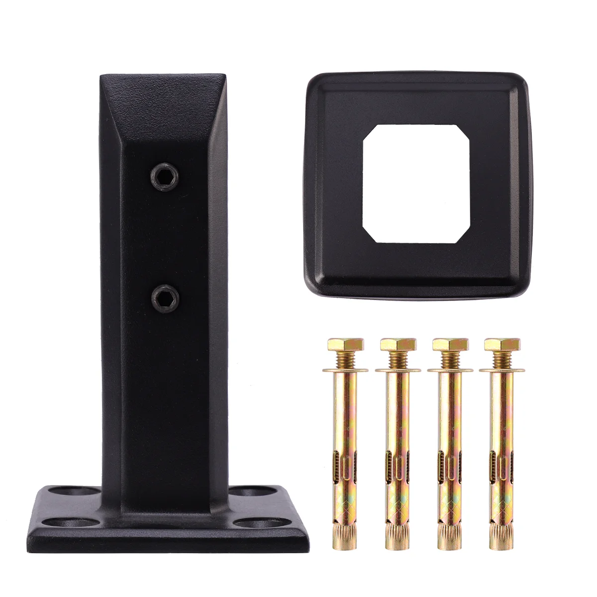 Black Door Knob Glass Holder Supporter Railing Stainless Steel Clamp Fixing Tool