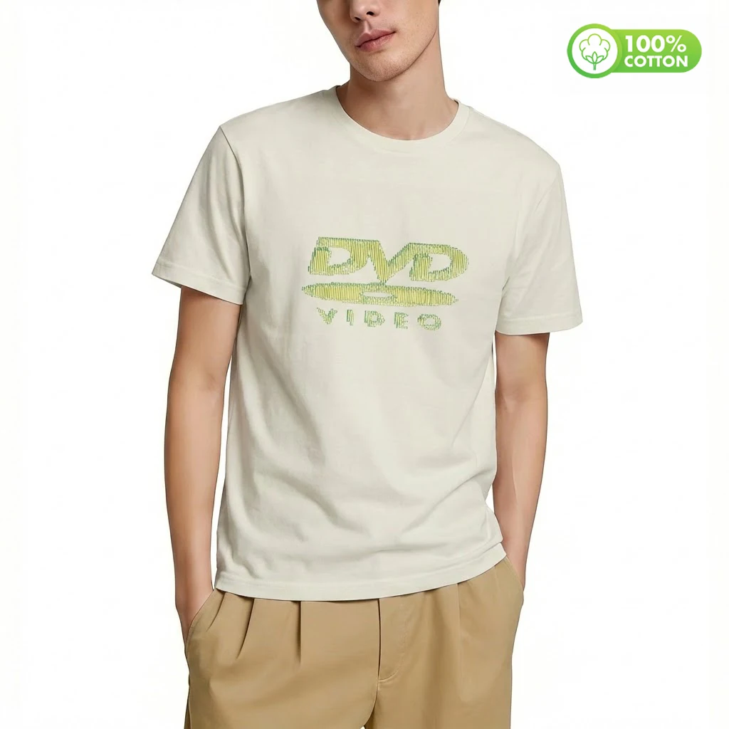 Retro DVD Video Graphic Cotton T-shirt Healthy Environmentally Friendly Recyclable Clothes Street Harajuku Short Sleeve Tops