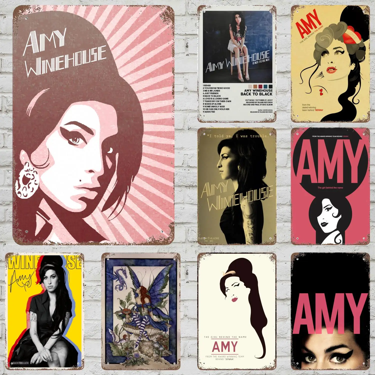 

MINISO Amy Metal Signs wall decor Vintage Tin Signs Captain Metal Poster Decor for Bar Pub Club Wall Decoration