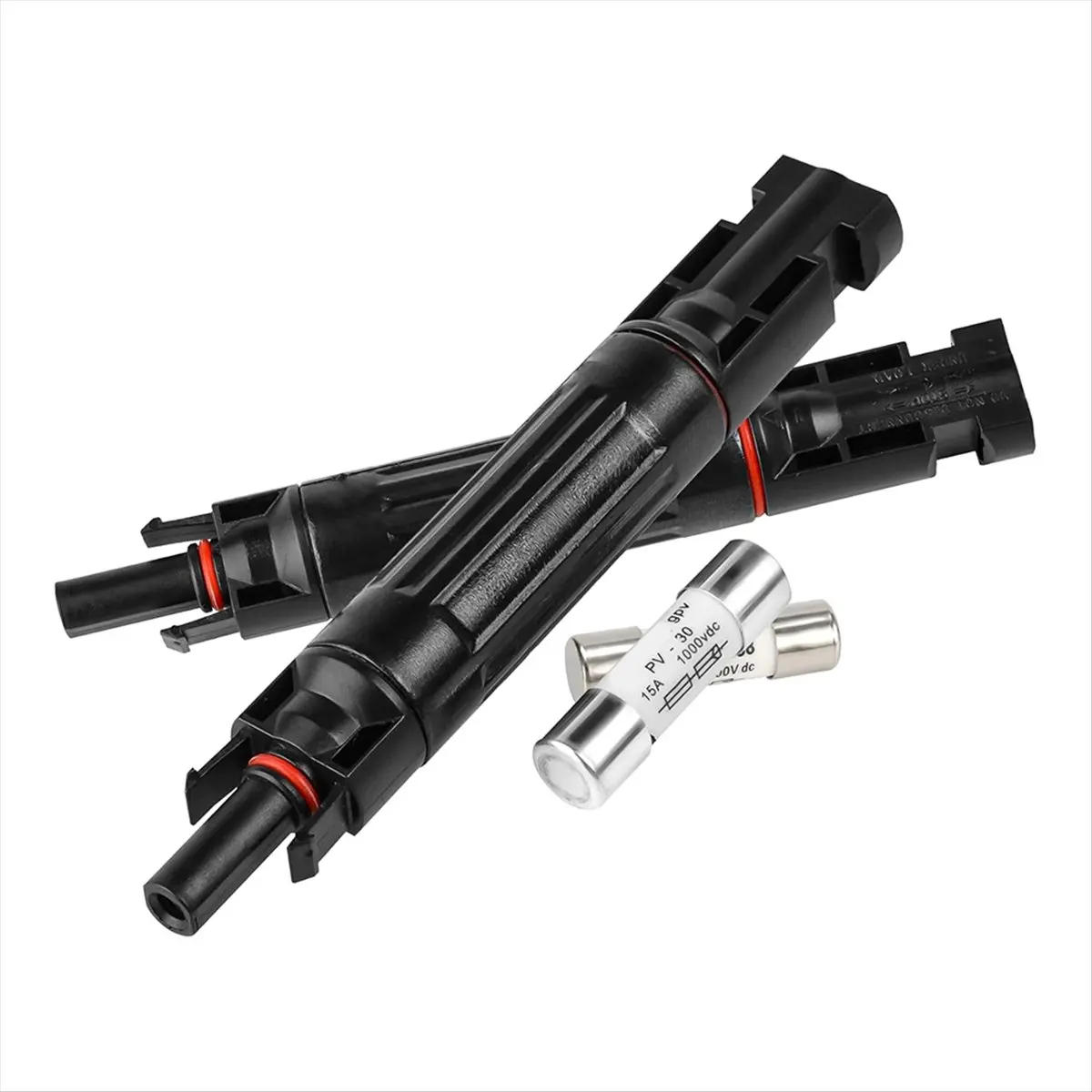 

LICG NEW 15A 1000V Солнечный предохранитель IP67 Держатель солнечного предохранителя Встроенный 2 шт. Предохранитель фотоэлектрической панели Мужской и женский разъем солнечной панели