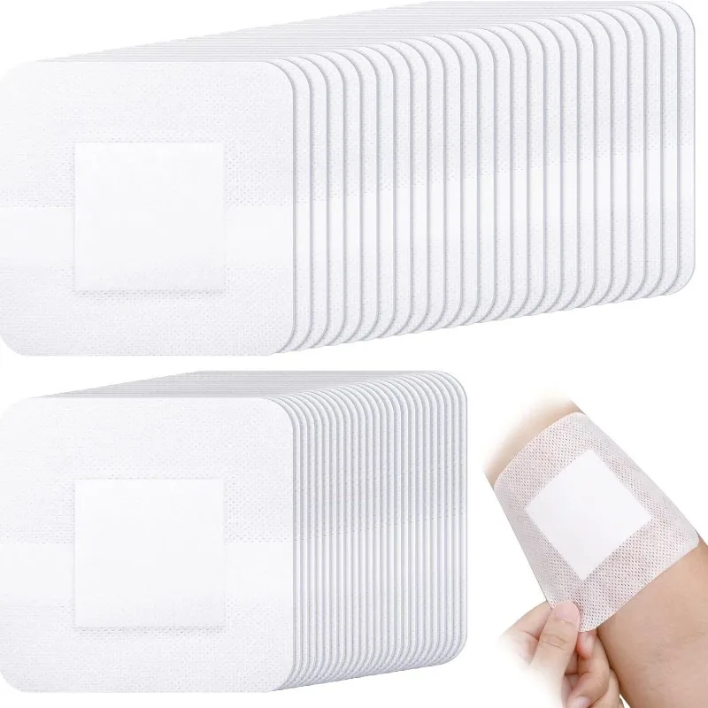 5 fogli/set non tessuti Patch per ferite in pelle nastro per medicazione 10x10cm toppa per ombelico traspirante di grandi dimensioni accessori per