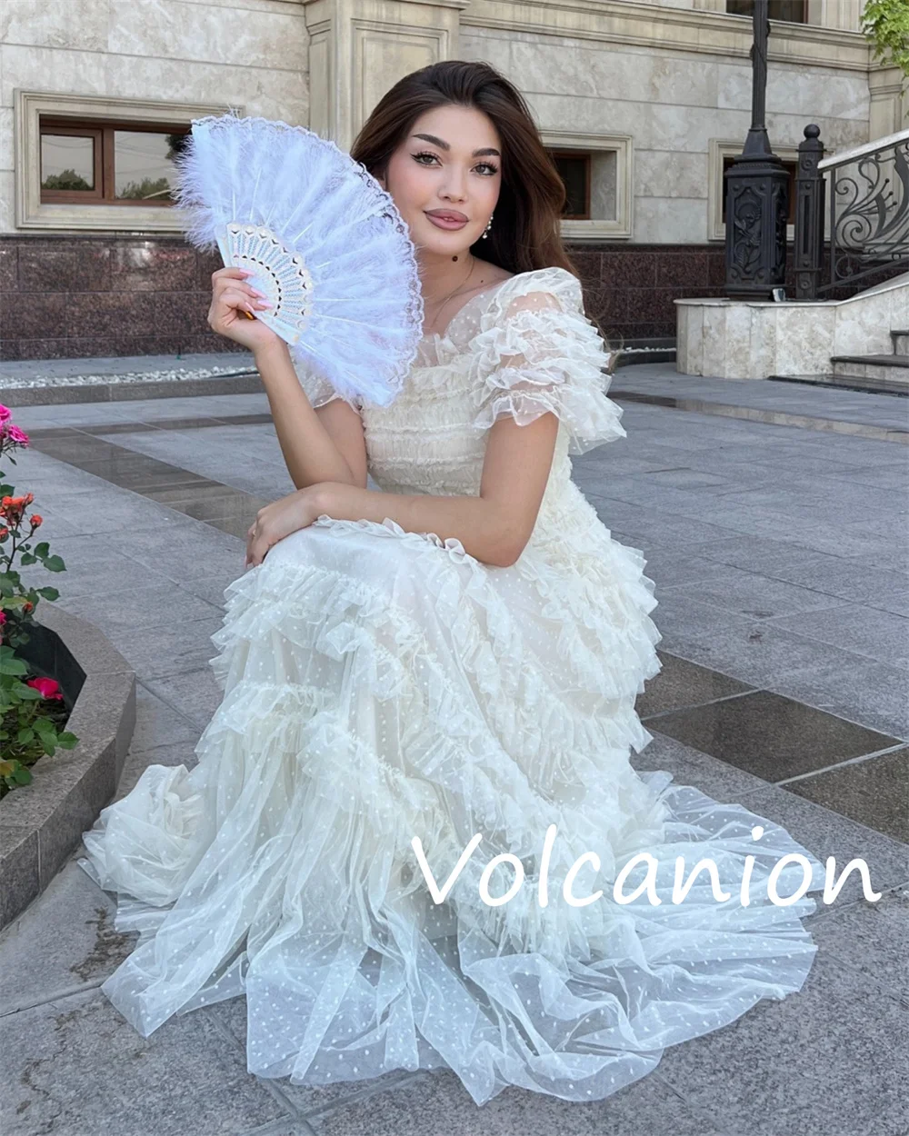 تخصيص عالية الجودة الأورجانزا الطية ألف خط Poretrait فساتين متوسطة الطول مناسبة مخصصة الطراز الحديث رائعة