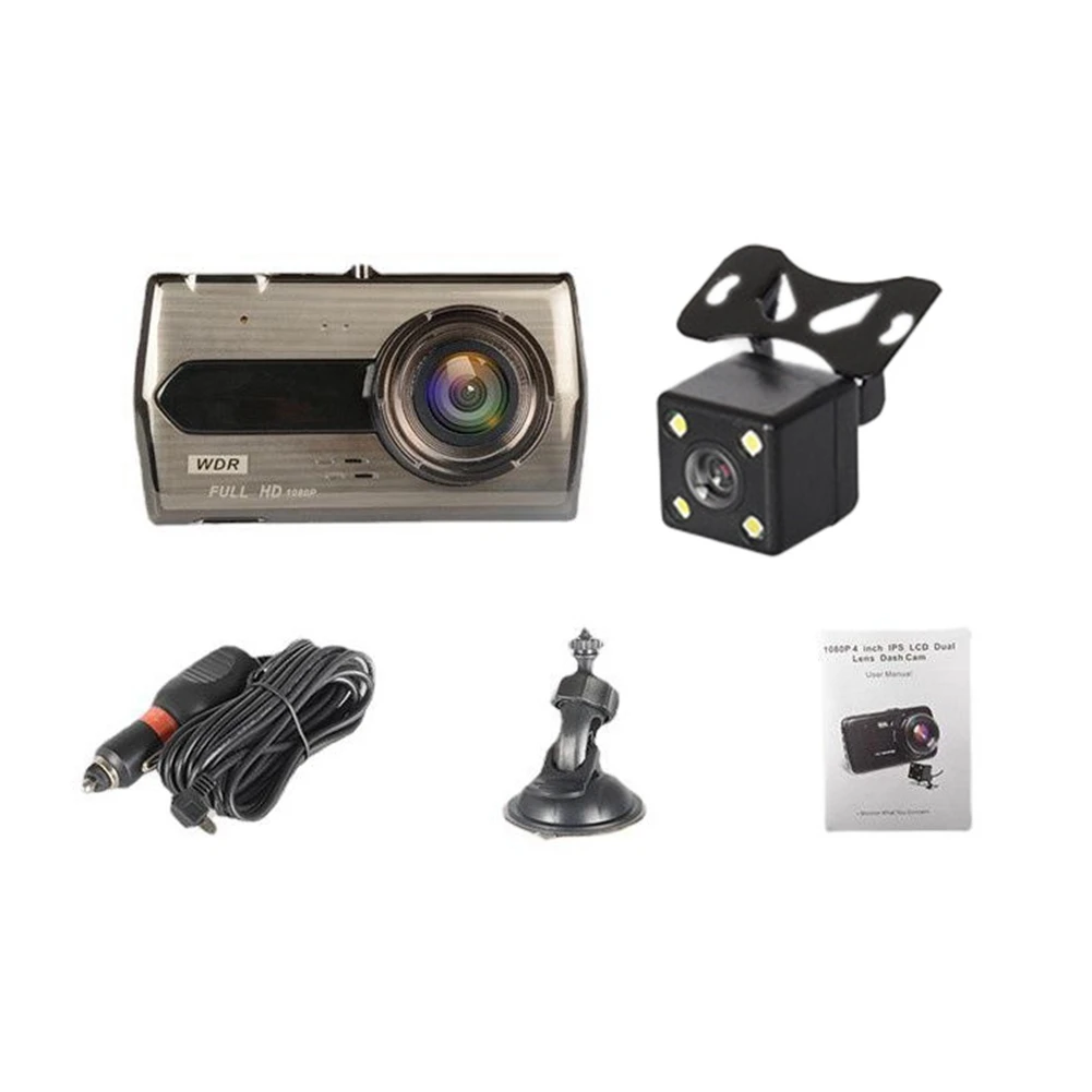 

4-Inch IPS Jerry HD Wide-Angle 6E Driving Recorder Double Recording 1080P Non-Light Night Vision Car Driving Recorder