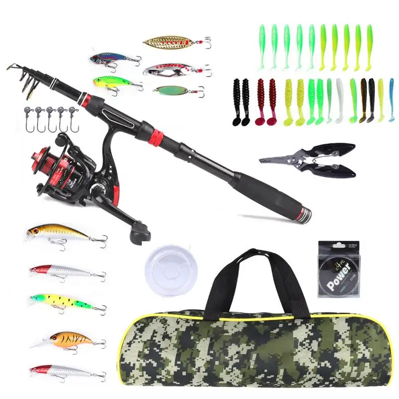 

Fishing Pole Set Telescopic Fishing Rod And Reel Combo Kit Portable Fishing Gear Set For Beginner Adults Saltwater Freshwater