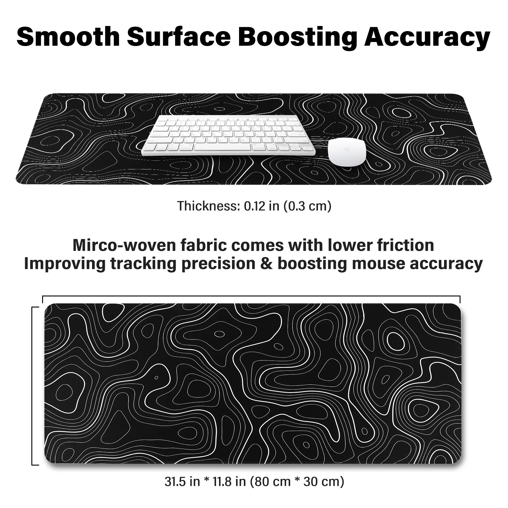 A23F-Topographic Contour Расширенный большой коврик для мыши Компьютерная клавиатура Коврик для мыши Коврик для мыши с нескользящим основанием 3 мм