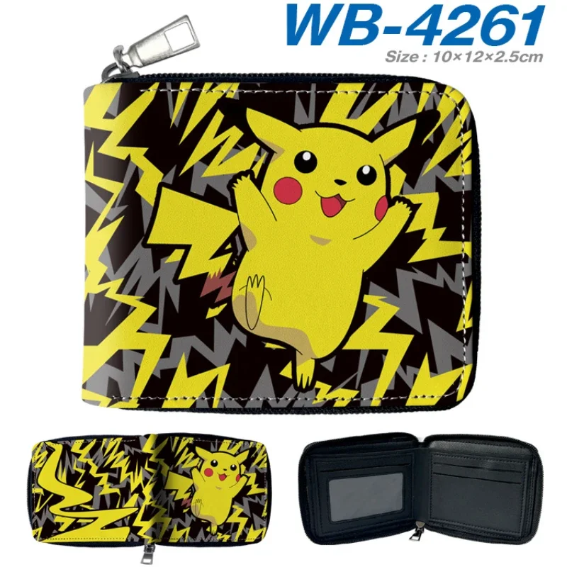 Pokemon Pikachu Eevee Gengar Jigglypuff Cartoon Printing Wallet TAKARA TOMY Peripherals Children Gifts PU Coin Purse Card Holder