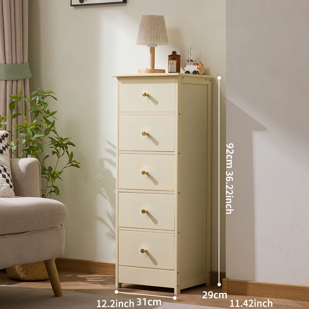 Massivholz-Kommode mit 5 Schubladen, schmaler, hoher Aufbewahrungsschrank, schwarze vertikale Kommode, Organizer-Einheit für Schlafzimmer, Wohnzimmer, Wohnmöbel