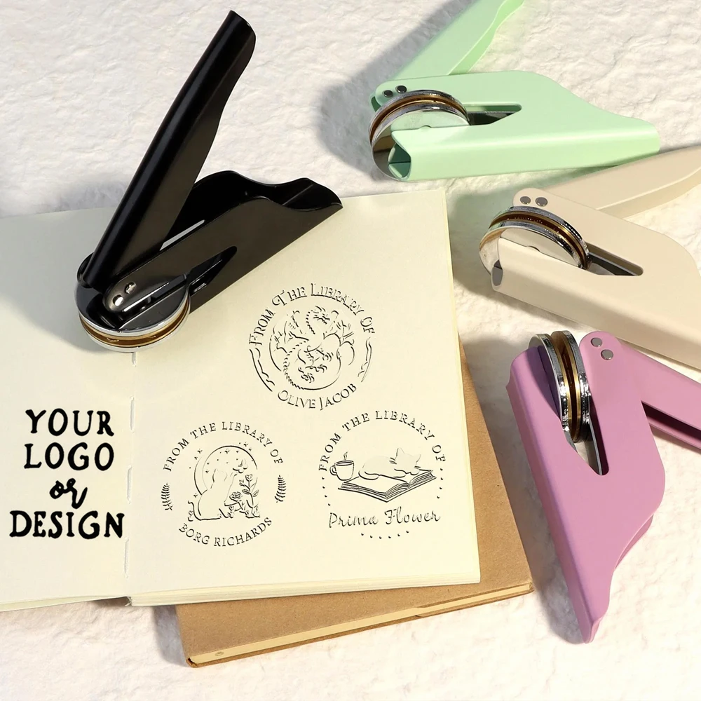 Benutzerdefinierte Embosser Stempel LOGO DIY personalisierte Buch Embosser Siegel für Brief Kopf Hochzeit Buch Umschlag Abschlussfeier Weihnachtsdekoration