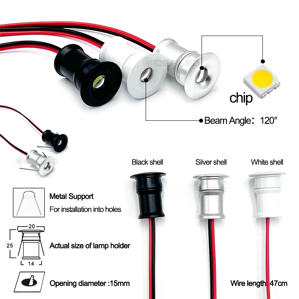 Imagem -03 - Dimmable Stair Led Mini Spotlights Sensor de Movimento Pir Dc12v sem Necessidade de Soldar Fios Instalação para Escadaria Iluminação Ambiente