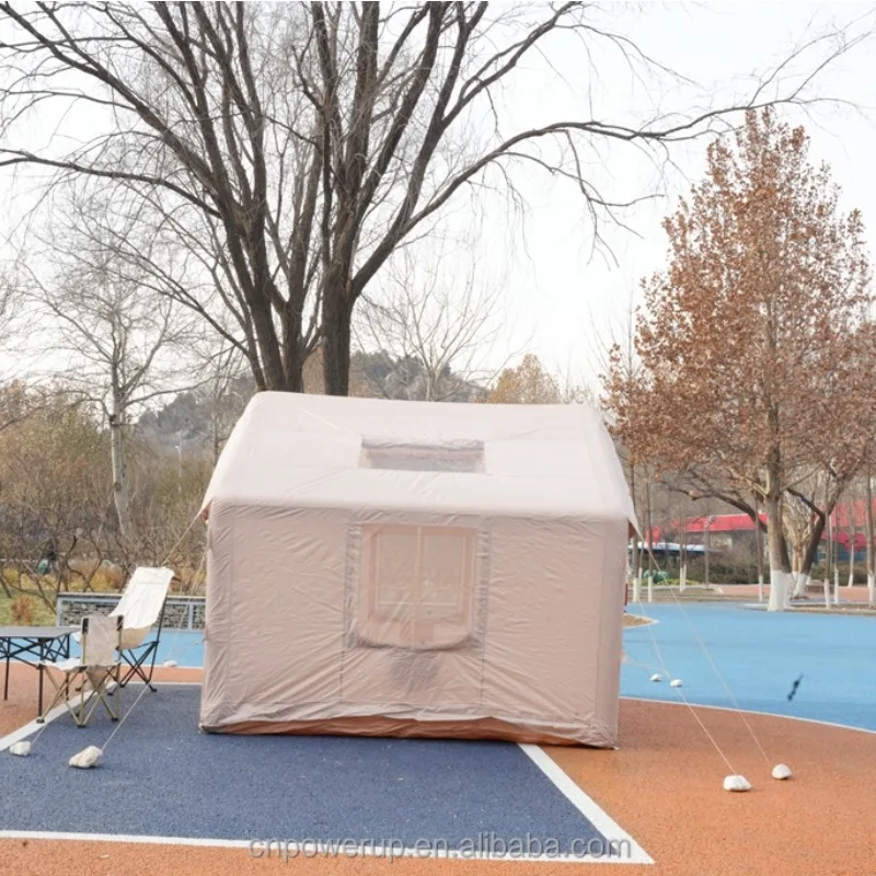 

XMSJ Inflatable Tent With Chimney Port 7.5㎡ Double Doors Skylights 420D Oxford PVC Groundsheet 3000mm Waterproof