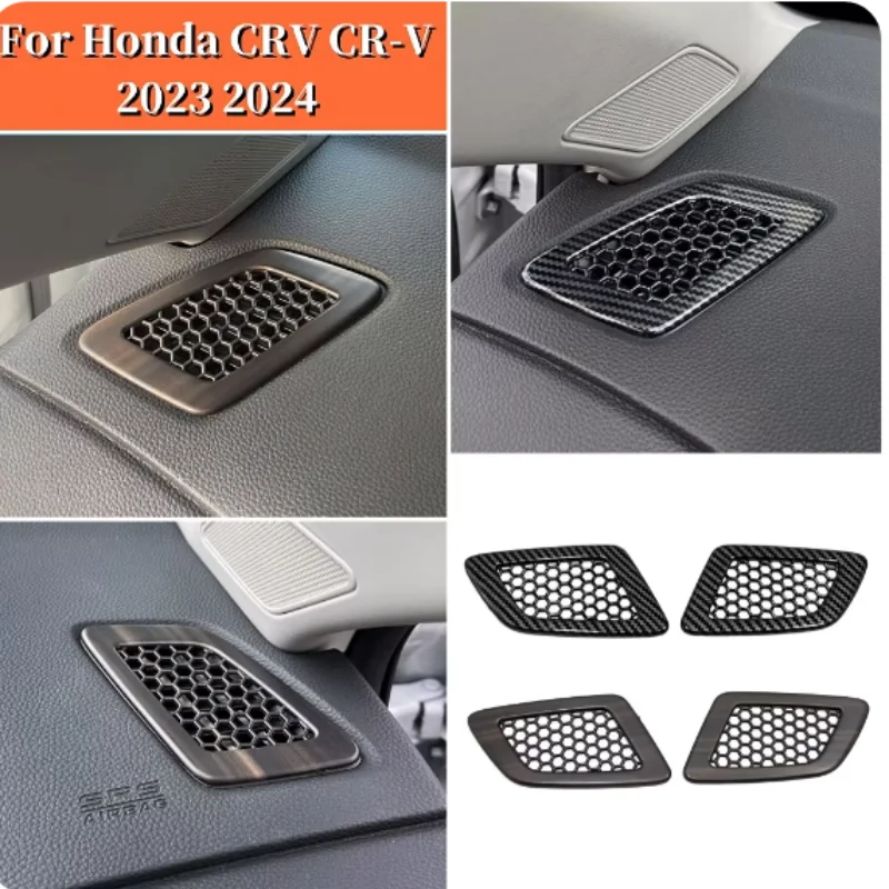 

LHD ABS Plastic Wood Grain Carbon Front Air Condition Vent Outlet Cover Trim 2Pcs For Honda CRV 2023 2024 Sticker Accessories