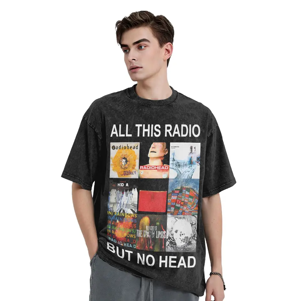 Toda esta rádio, mas sem cabeça lavada t camisa vintage harajuku