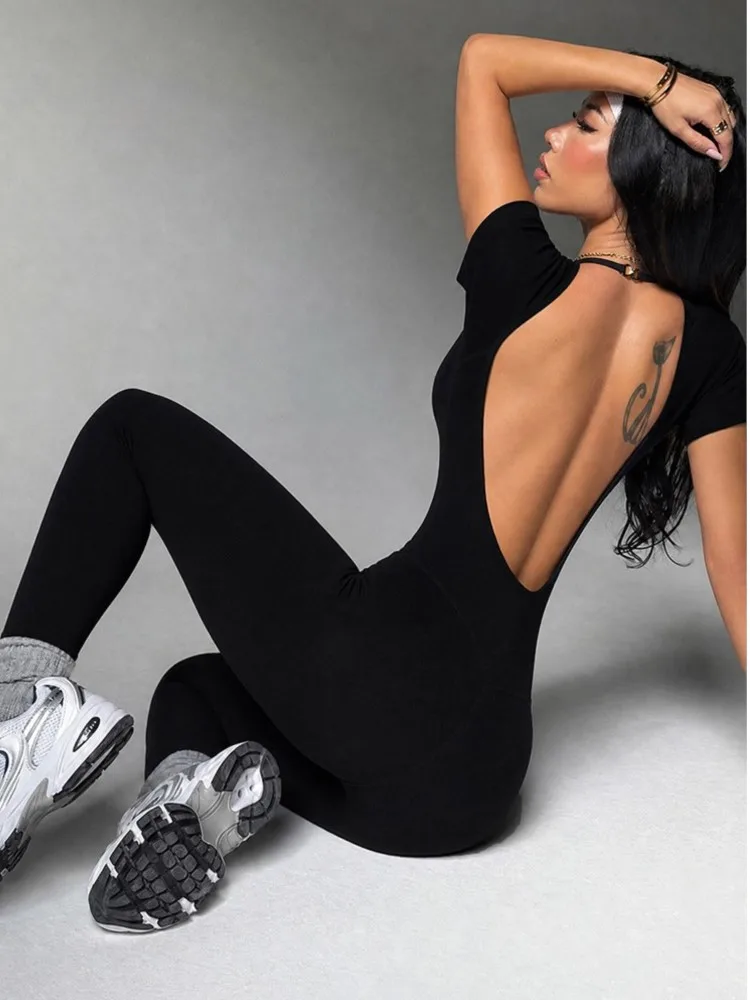 1PCS Yoga Gym Rompers Jumpsuits Women Sports Overalls Active Wear Fitness Clothing Workout Clothes Women Short Playsuits Outfits