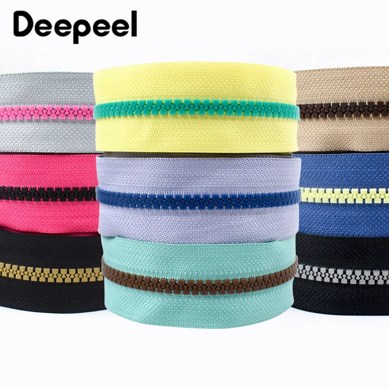 1/2/5yards deepeel 5# pryskyřice zipy páska s posuvníku duha dekorační na zip svitek + zip tahoun sáček bunda DIY šicí příslušenství