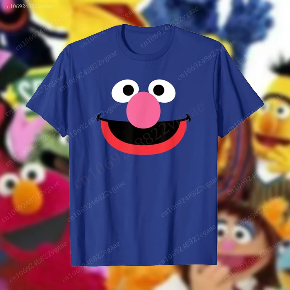 Summer Elmo T Shirt For Kids Boys Cartoon T-shirt Short Sleeve Top Sesame Tee Shirt Street Funny Clothes Girls Cookie Monster