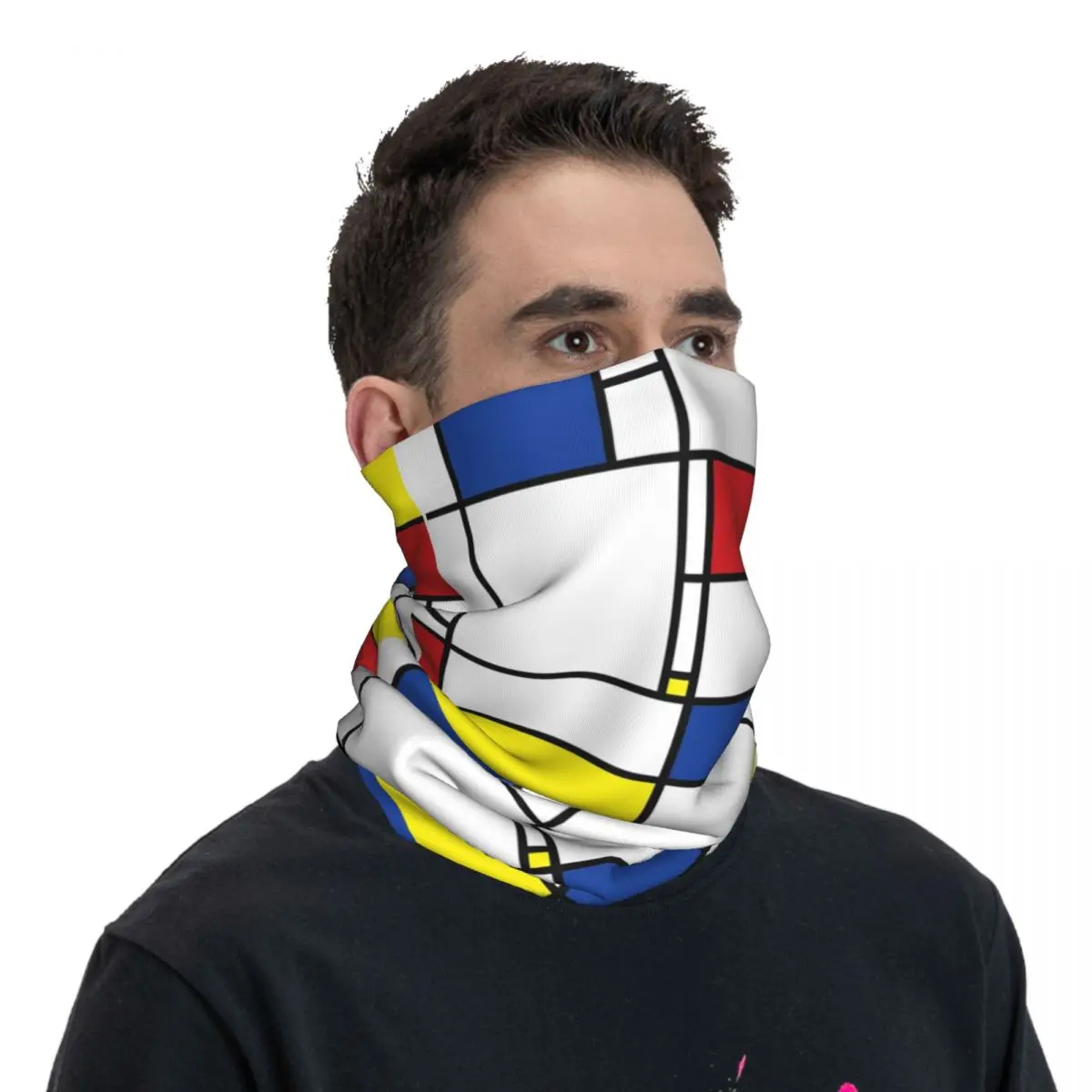 Mondrian minimalist de stijl moderne kunst i.i fatfatin bandana hals abdeckung gedruckt wickel maske schal stirnband radfahren unisex erwachsene