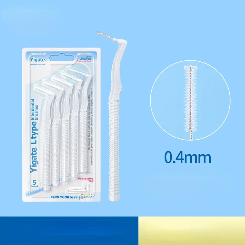 

10Pcs L Shape Interdental Brushes Push Pull Remove Plaque Oral Care Hygiene Tool 0.4mm 0.6mm 0.7mm 0.8mm 1.2 - 1.5mm