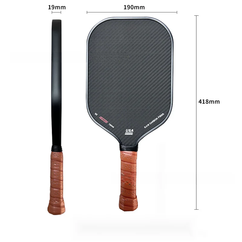 Double Racket Certified by USAPA New 3K Texture Pick Carbon Fiber Professional Racquet Paddle Event Level Pikeball Racket