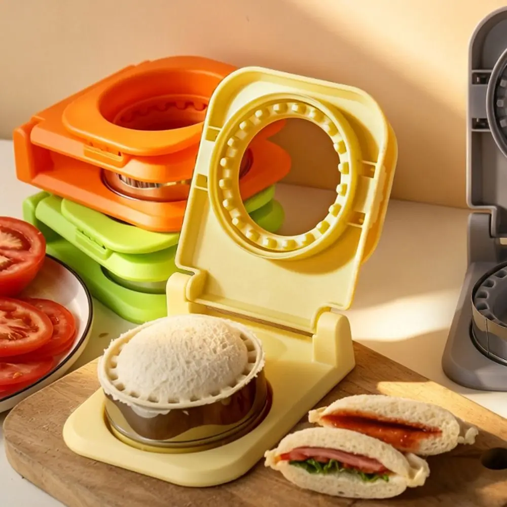 Stainless Steel Sandwich Cutter Non-Stick Round Shape Sandwich Press Mold Leak-Proof Flip Design Sandwich Sealer
