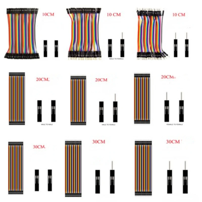 Dupont Line 10cm/20CM/30CM/40CM Male to Male+Female to Male + Female to Female Jumper Wire Dupont Cable for arduino DIY KIT