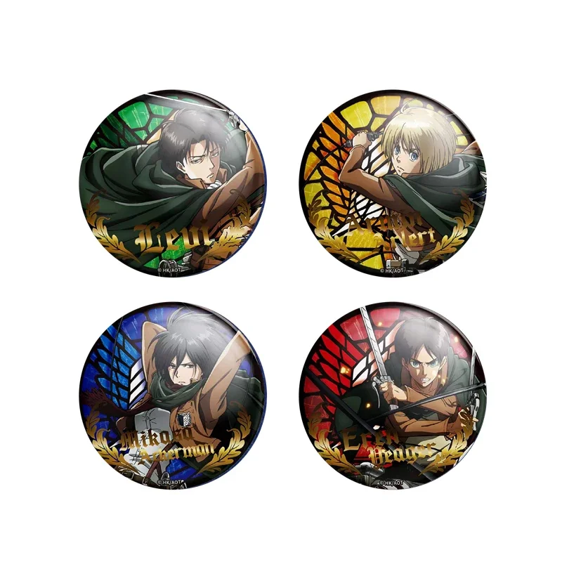 

58MM Anime Shingeki no Kyojin Attack On Titan Levi Ackerman Mikasa·Ackerman Eren Jaeger Armin Arlert Cosplay Badge Xmas Gift