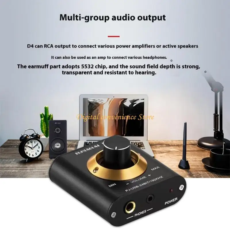 97QA USB أجهزة فك ترميز الصوت مقبض ذهبي 192 كيلو هرتز HiFi مخرج مضخم ضوت سماعات الرأس