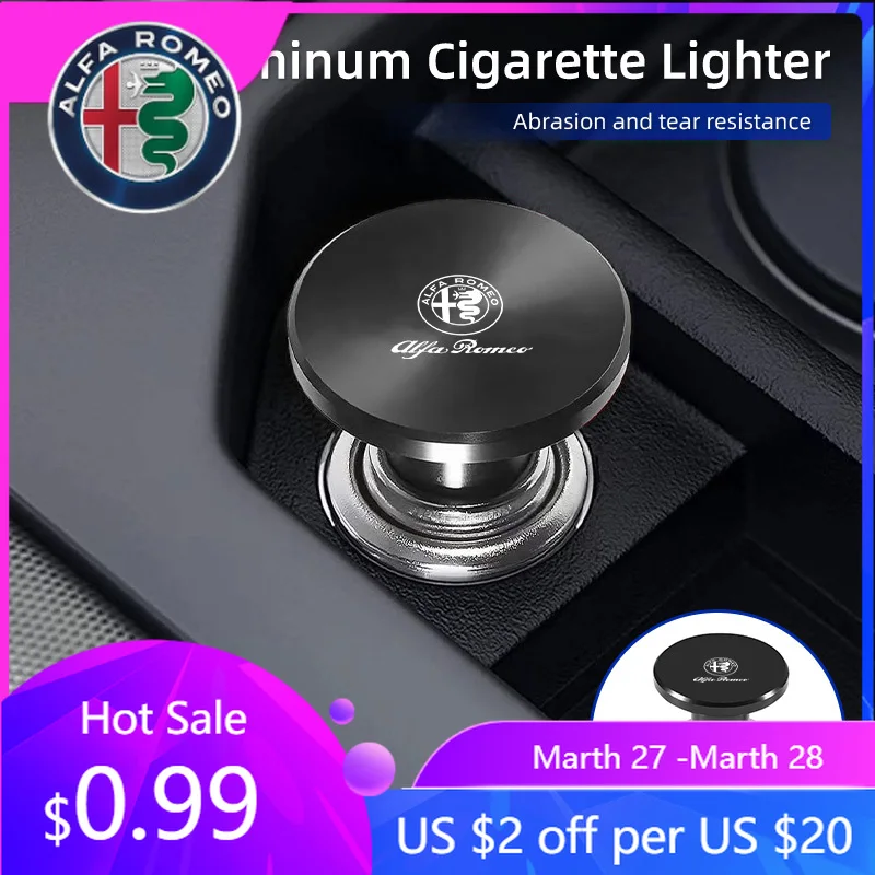 

For Alfa Romeo 12 Volt Aluminum Car Cigarette Lighter Socket Plug Replacement Accessories For Alfa Romeo Giulietta 159 147 156 1