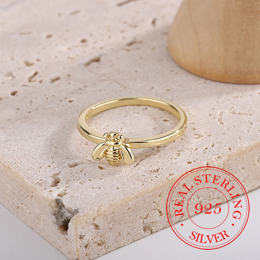 Bagues de doigt d'équation mignonnes en argent regardé 925 pour femmes, bijoux en argent véritable, cadeau de fête de mariage, document personnalisé en or, 925