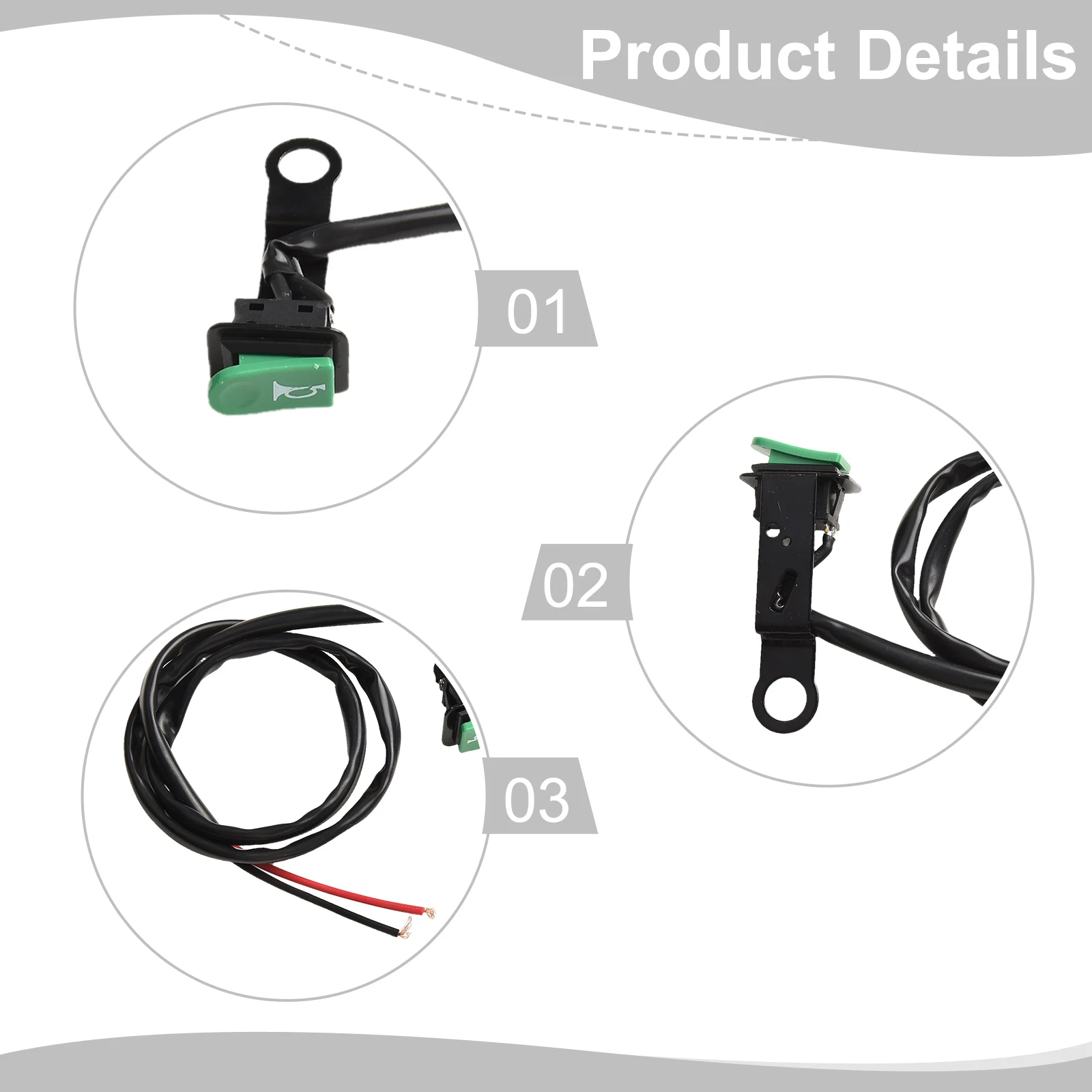 Motorcycle Resettable Push Button Switch with Reflector and Iron Bracket for E-Bike Car Handlebar Power Control
