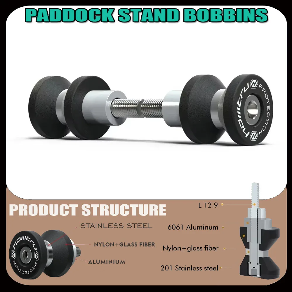 

addock Stand Bobbins For Ducati Multistrada 950 950S V2 V2S 1200 1260 Enduro Pro 2016-2023