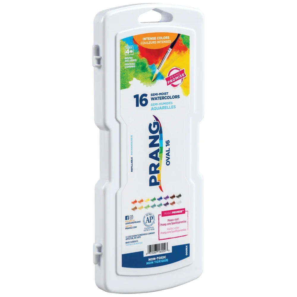 Aquarel ovale pan set 16-kleuren niet-giftig wasbaar kunstbenodigdheden buiten trottoir doodles muurschilderingen bewegwijzering knutselen tekening