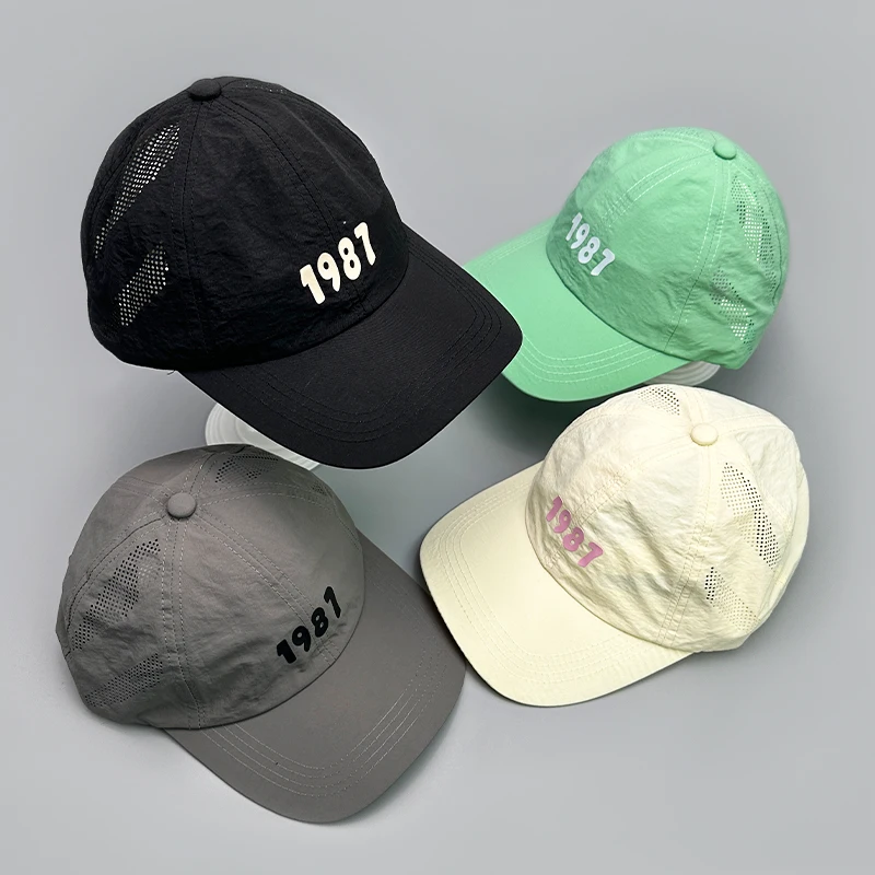 Simple Personal Printed Digit Quick Drying Baseball Hats New Men Woman Mesh Breathable Outdoor Sunshade Versatile Snapback Caps